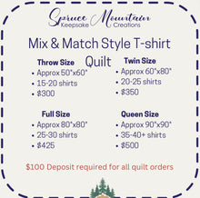 Load image into Gallery viewer, Mix and Match Style T-shirt Quilt