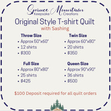 Load image into Gallery viewer, Original T-shirt Quilt with Sashing