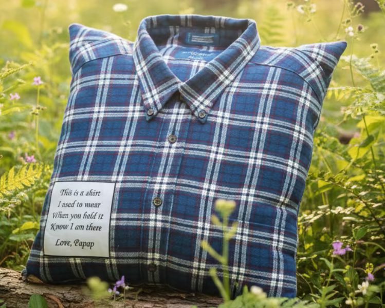 dress shirt memory pillow Memory Memorial Pillow Using Shirts 0056